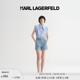 老佛爷231L1154 大口袋牛仔短裤 LAGERFELD卡尔拉格斐2023夏款 KARL