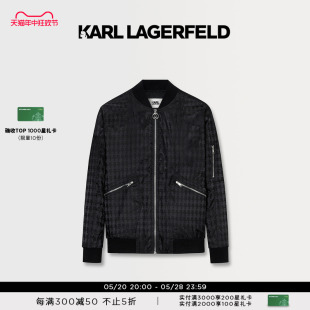 KARL 外套黑色棉服老佛爷 拉链男短款 LAGERFELD卡尔拉格斐春夏新款