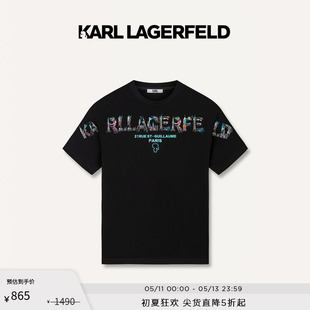 LAGERFELD卡尔拉格斐2024夏新款 KARL KLlogo印花短袖 T恤男老佛爷