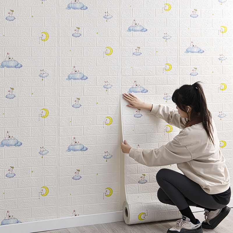 墙纸自粘3d立体防水防潮墙贴