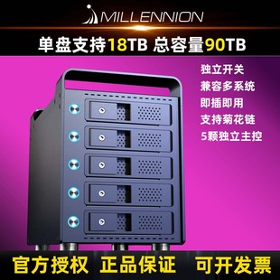 USB3.1 日本迈和伦 5盘位独立电源支持菊花链 储存磁盘 硬盘盒柜