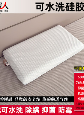 高端60D可水洗抗菌防螨硅胶枕头