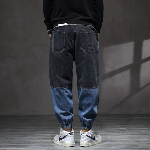 Осенние прямые свободные джинсы, мужские штаны, повседневные брюки, свободный прямой крой