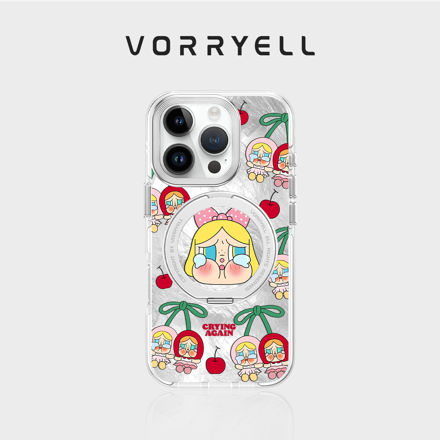 CryBaby哭娃樱桃适用苹果17手机壳iphone16promax磁吸支点壳15一体支架13小清新ins风14可爱独特好看air卡通