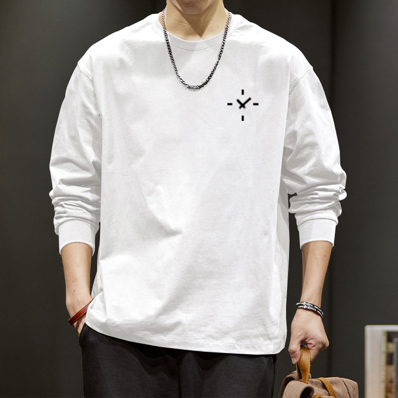 长袖t恤男士美式高街ins潮牌体恤重磅纯棉宽松大码套头上衣服