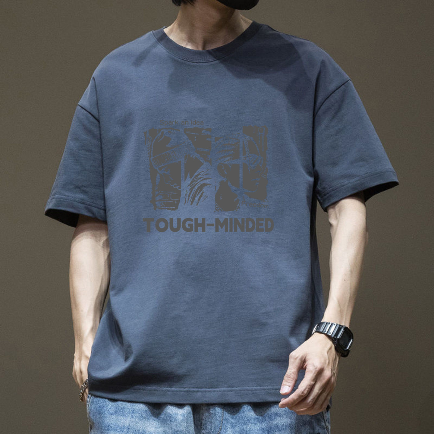 新款设计感字母印花短袖t恤男女夏季街头嘻哈宽松上衣