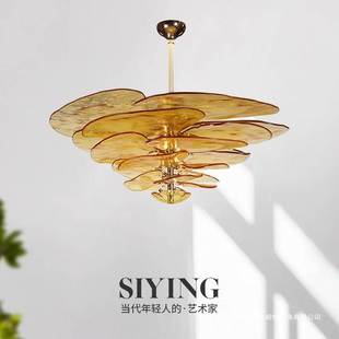 法式复古Murano穆拉诺中古设计师客厅餐厅楼梯卧室感玻璃吊灯