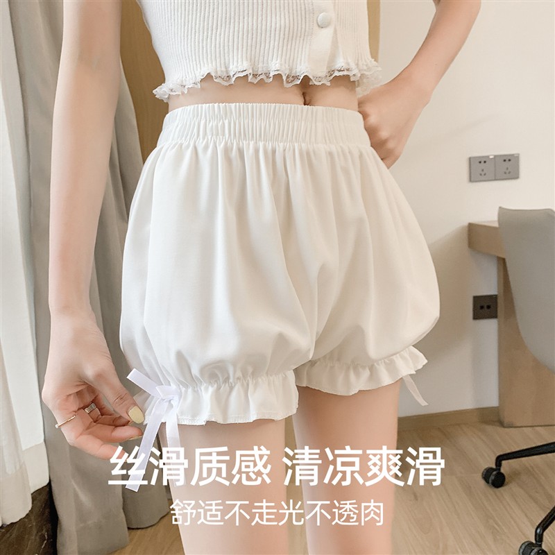 花苞打底裤白色南瓜裤女士灯笼jk安全裤夏季薄款防走光lolita短裤