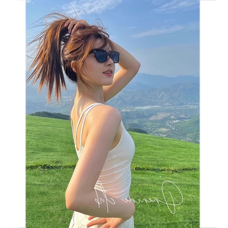 章若楠同款白色吊带夏季带胸垫一体美背文胸上衣美式辣妹外穿背心
