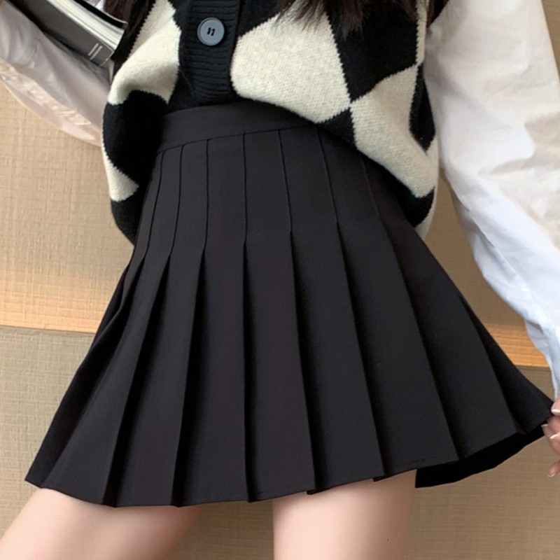 黑色百褶裙夏季女2025新款西装半身裙带内衬学院风高腰a字短裙