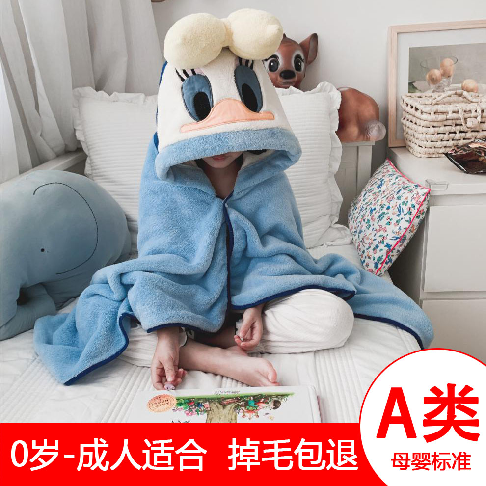 儿童浴巾斗篷带帽新生婴儿宝宝浴袍比纯棉吸水速干中大童可穿可m