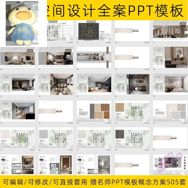 2024全案室内设计PPT可编辑模板软硬装家具主材智能系统全屋定制