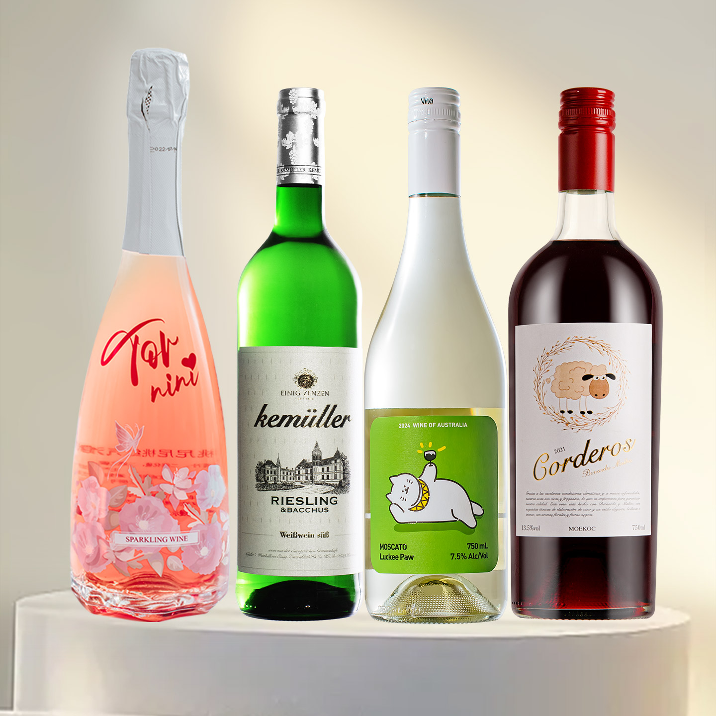 女生喝的甜酒进口雷司令甜白葡萄酒女士微醺小甜酒起泡酒果酒