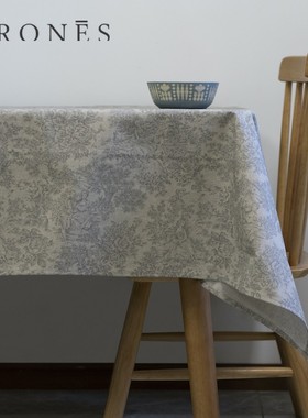 GIRONES进口防水防油时尚复古浪漫中世纪仕女图餐桌茶几布艺桌布