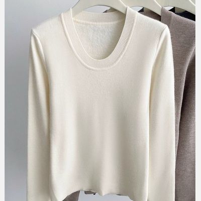 秋冬加绒加厚一体绒毛衣