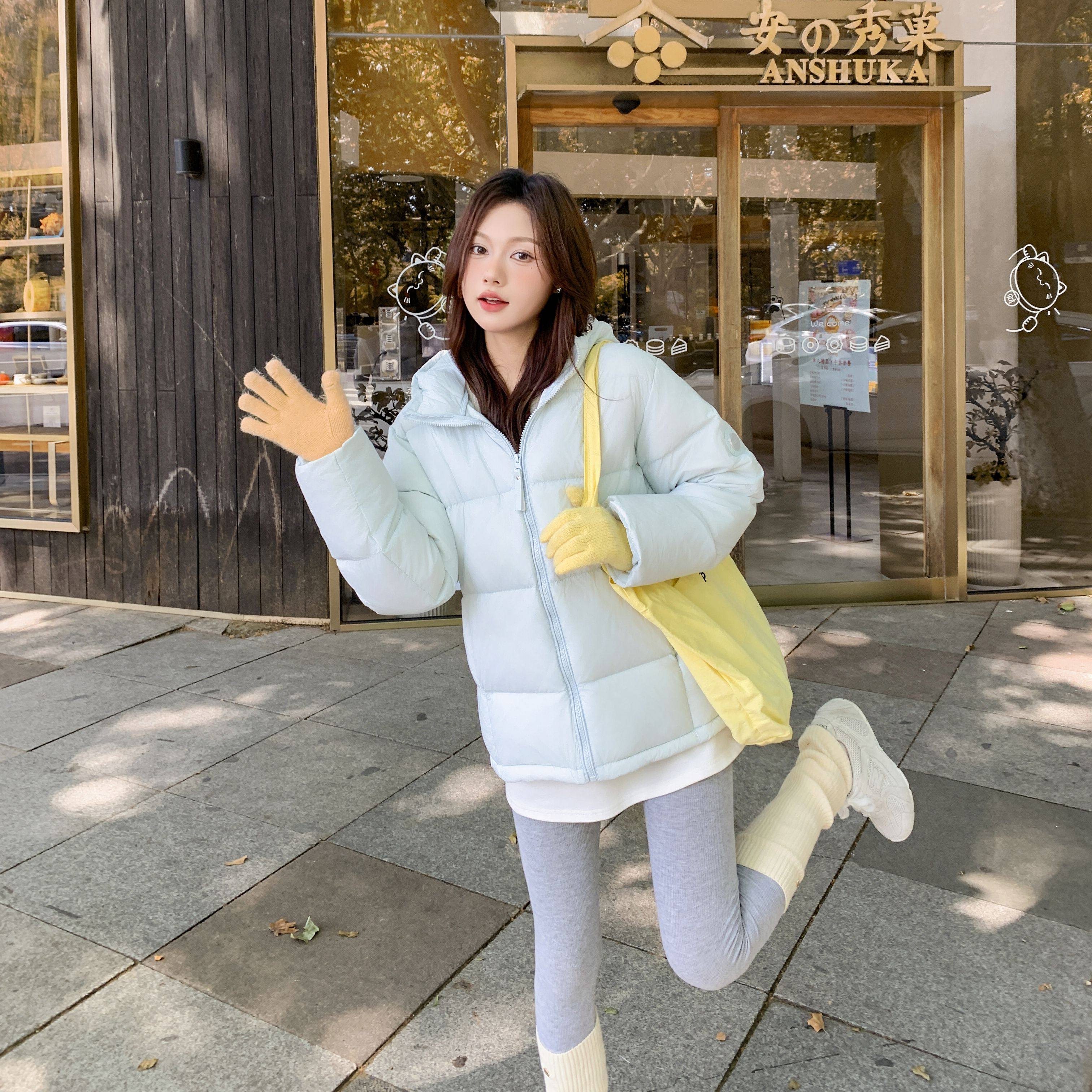 韩国羽绒服女2025宽松加厚小个子冬季白鸭绒面包服情侣小个子专属