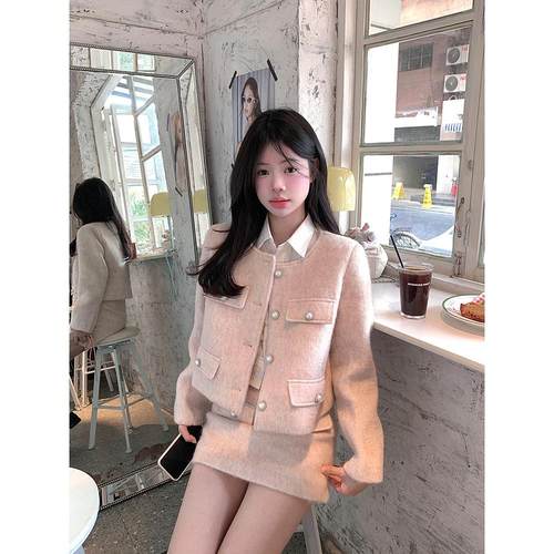 秋冬小香风韩系两件套时尚