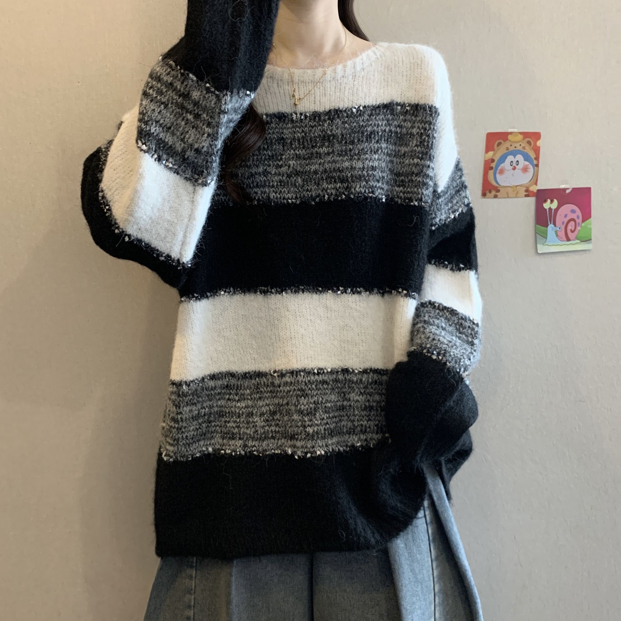 春秋大码显瘦毛衣气质慵