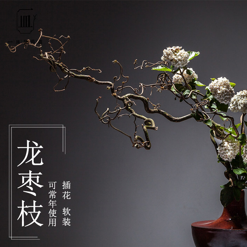 枣树枝条花艺禅意器皿枯木