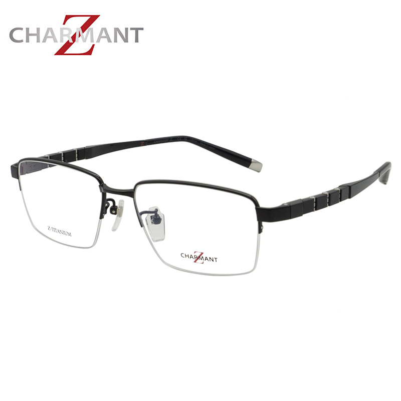 夏蒙（Charmant）男款半框Z钛系列光学配镜近视眼镜架 ZT27092