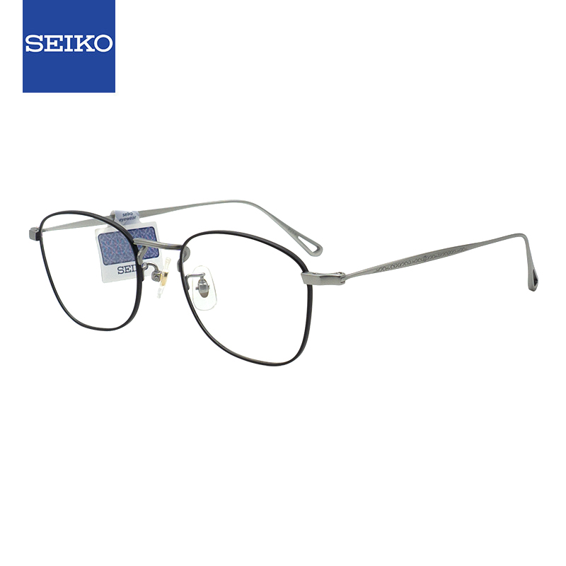 SEIKO精工眼镜框超轻8克男女款时尚休闲全框β钛近视镜架HO3097