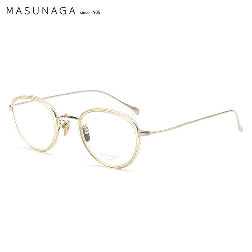 MASUNAGA增永男女钛+板材眼镜架