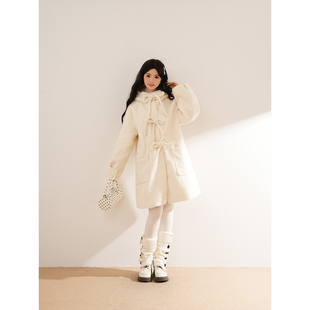 月光环绕 2025毛呢加厚中长款高级秋冬新款气质小个子呢子大衣