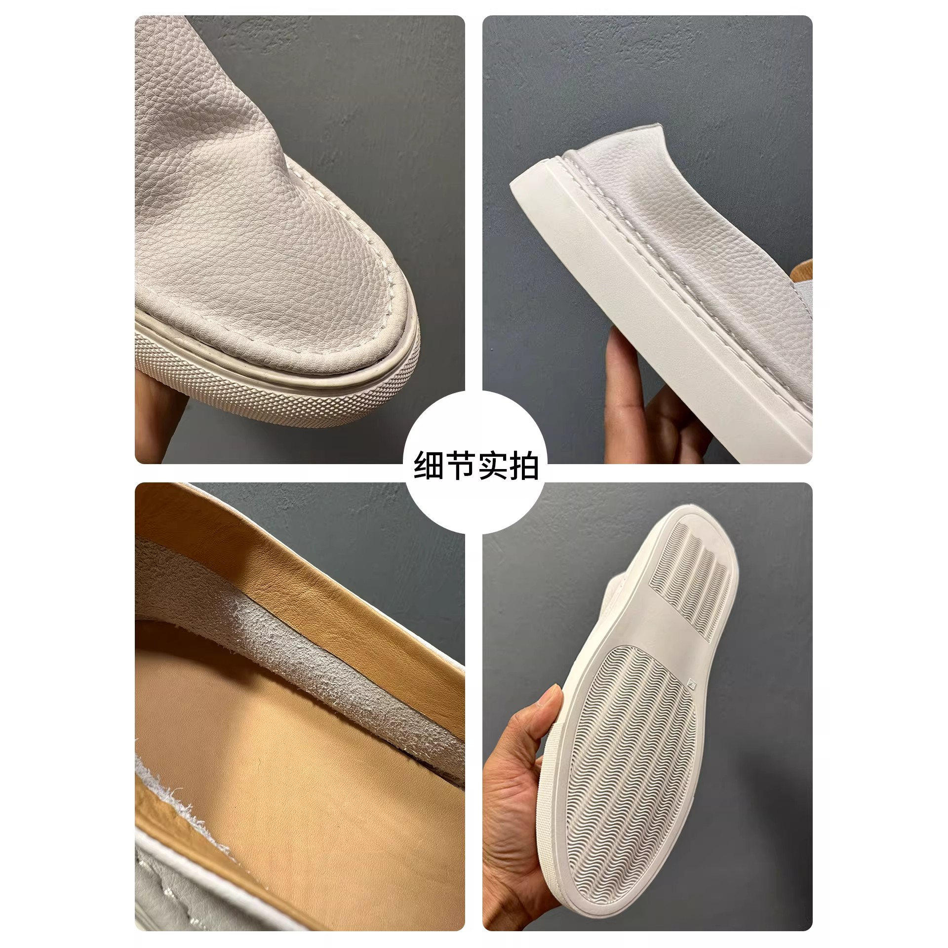 新款超软豆豆鞋真皮一脚蹬开车鞋男透气休闲乐福鞋简约套脚防护鞋,居家日用,防护鞋,淘宝优惠券,粉丝福利购,淘宝优惠卷