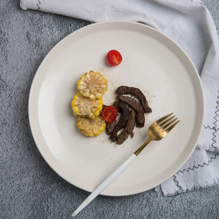 简朴现代大盘子家用陶瓷北欧ins菜盘纯色餐具牛排盘西餐盘意面盘