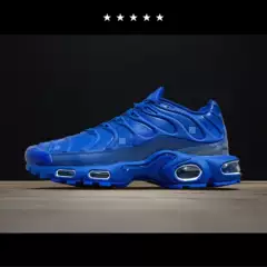 Zhenshu Men's Classic Retro Leather Running Shoes with Air Cushion - Blue Casual Sneakers for Men and Women