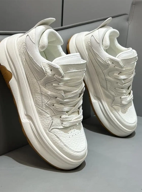 NESBIT休闲男鞋春季百搭厚底增高小白鞋青年潮流运动休闲板鞋男