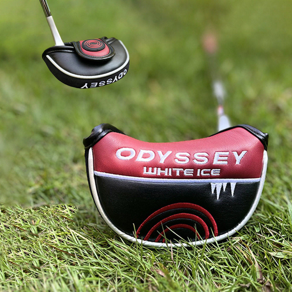 ODYSSEY 골프 퍼터 커버 혼 클럽 헤드 스트레이트 바 반원형 보호 커버 GOLF 모자 커버