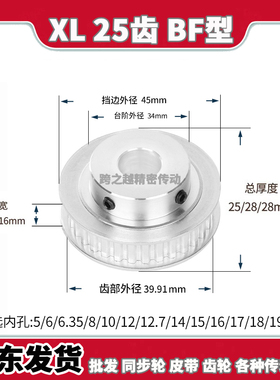 现货EAF/C-ATP同步轮 XL25齿槽宽14/16BF型050带凸台阶内孔5-20mm