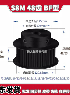 HTPT/EBL现货45#钢料S8M48齿槽宽27/32BF型250带台阶300内孔10-30