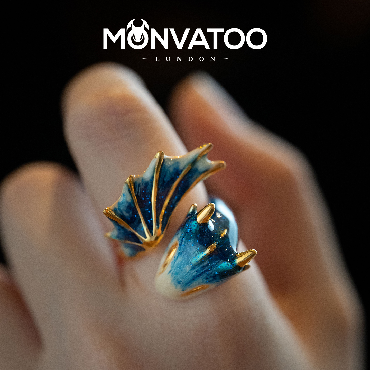 MONVATOO潮男小众龙戒指可调节