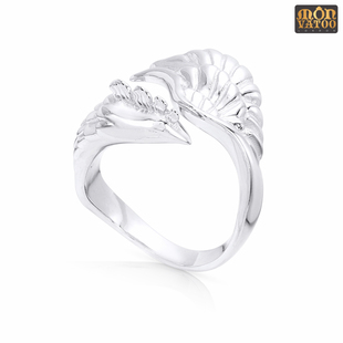 MONVATOO官方纯银凤凰戒指开口戒可调节