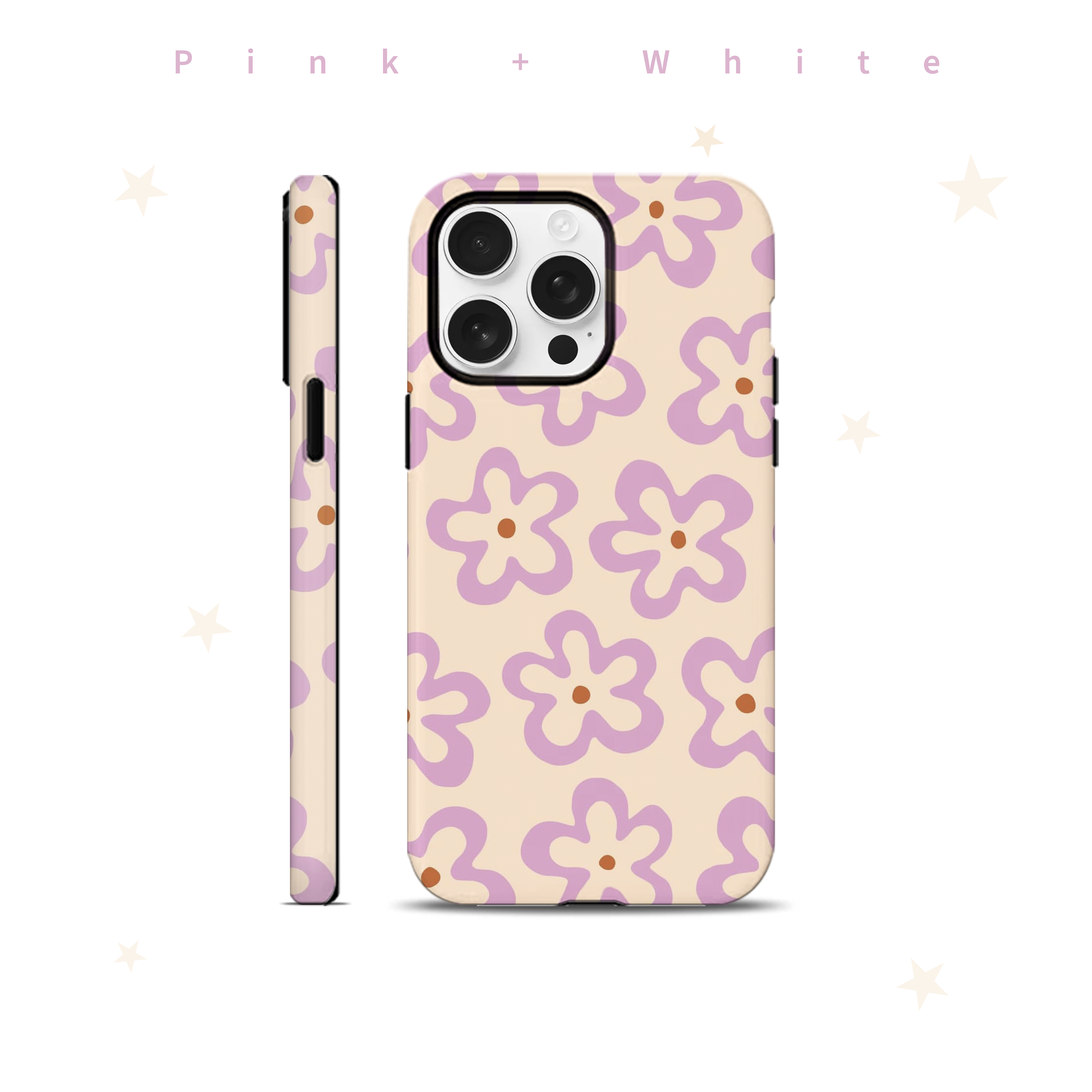 Pink+White 紫芋小花 原创新品韩国进口二合一菲林手机保护壳（50）