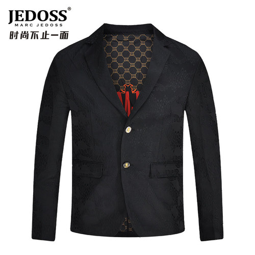 字母暗纹提花时尚西服爵迪斯