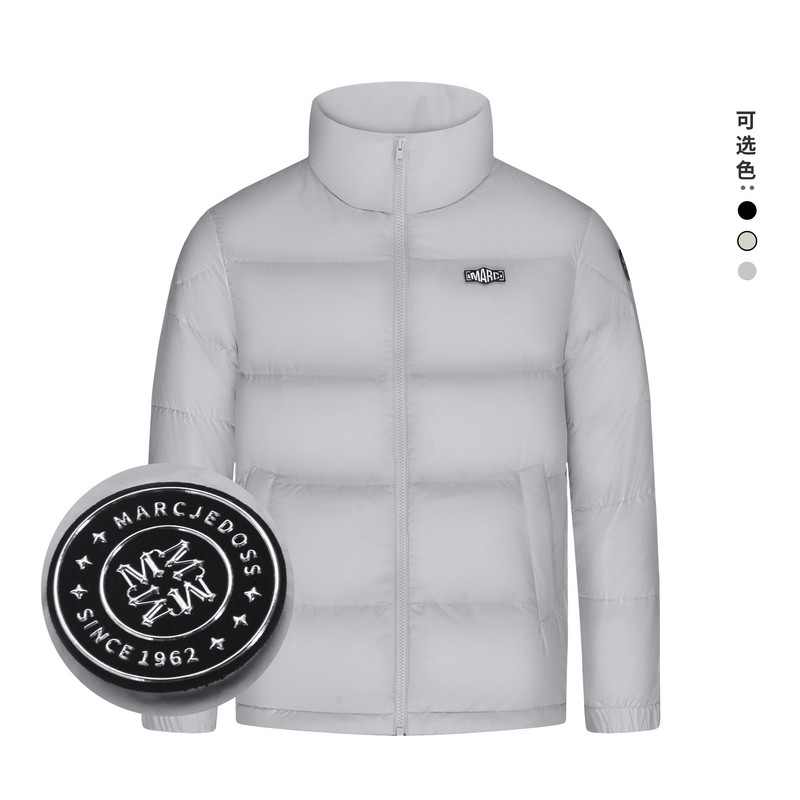 JEDOSS/爵迪斯男装2025秋冬新款简约魔术贴章仔白鸭绒羽绒服HY006