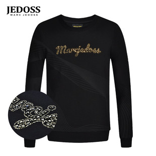 字母烫钻修身 秋冬专柜新款 无帽卫衣潮YF019 爵迪斯男装 JEDOSS