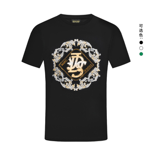 经典 JEDOSS 2024春夏新款 T恤058 爵迪斯男装 LOGO金线刺绣珠片短袖