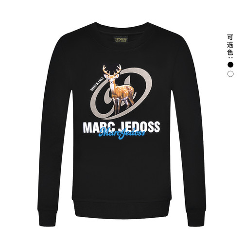 JEDOSS/爵迪斯男装秋季新款简约立体祥瑞鹿圆领套头卫衣AS058