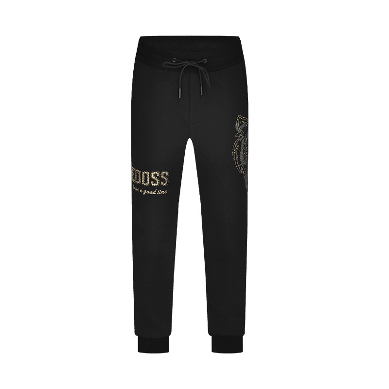 JEDOSS/爵迪斯男装秋冬新款字母金线刺绣针织休闲裤GX253BS