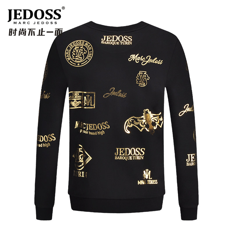 烫金圆领爵迪斯无帽卫衣套头