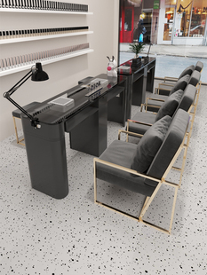 中民云尚钢化玻璃美甲桌椅套装，配有真空吸尘器简易简易豪华美甲