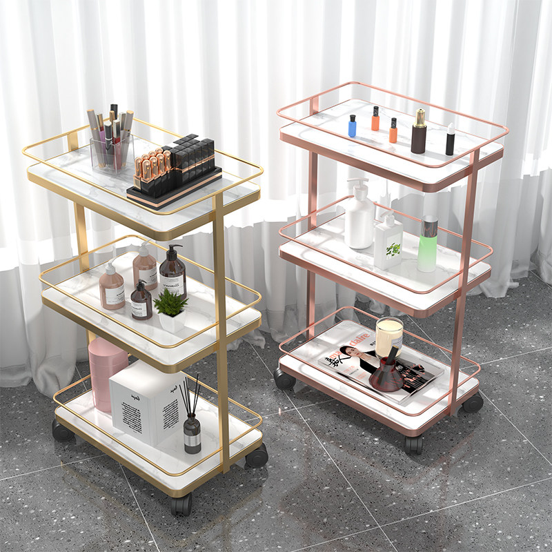 美容车小推车美容院专用仪器架子理发店烫染美甲工具车零食置物架