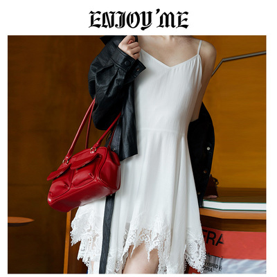 ENJOYME白色不规则吊带裙女