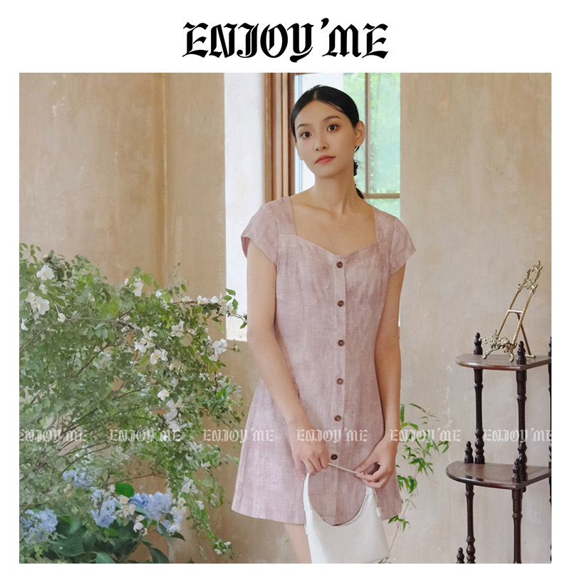 ENJOYME商场同款精致短袖连衣裙