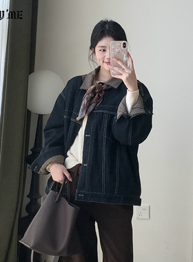 ENJOYME商场同款韩系牛仔羽绒短款外套女2025冬季保暖上衣A-6682