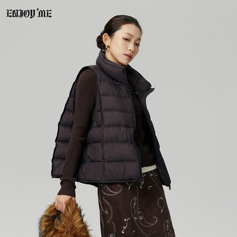 ENJOYME立领短款羽绒马甲女秋冬